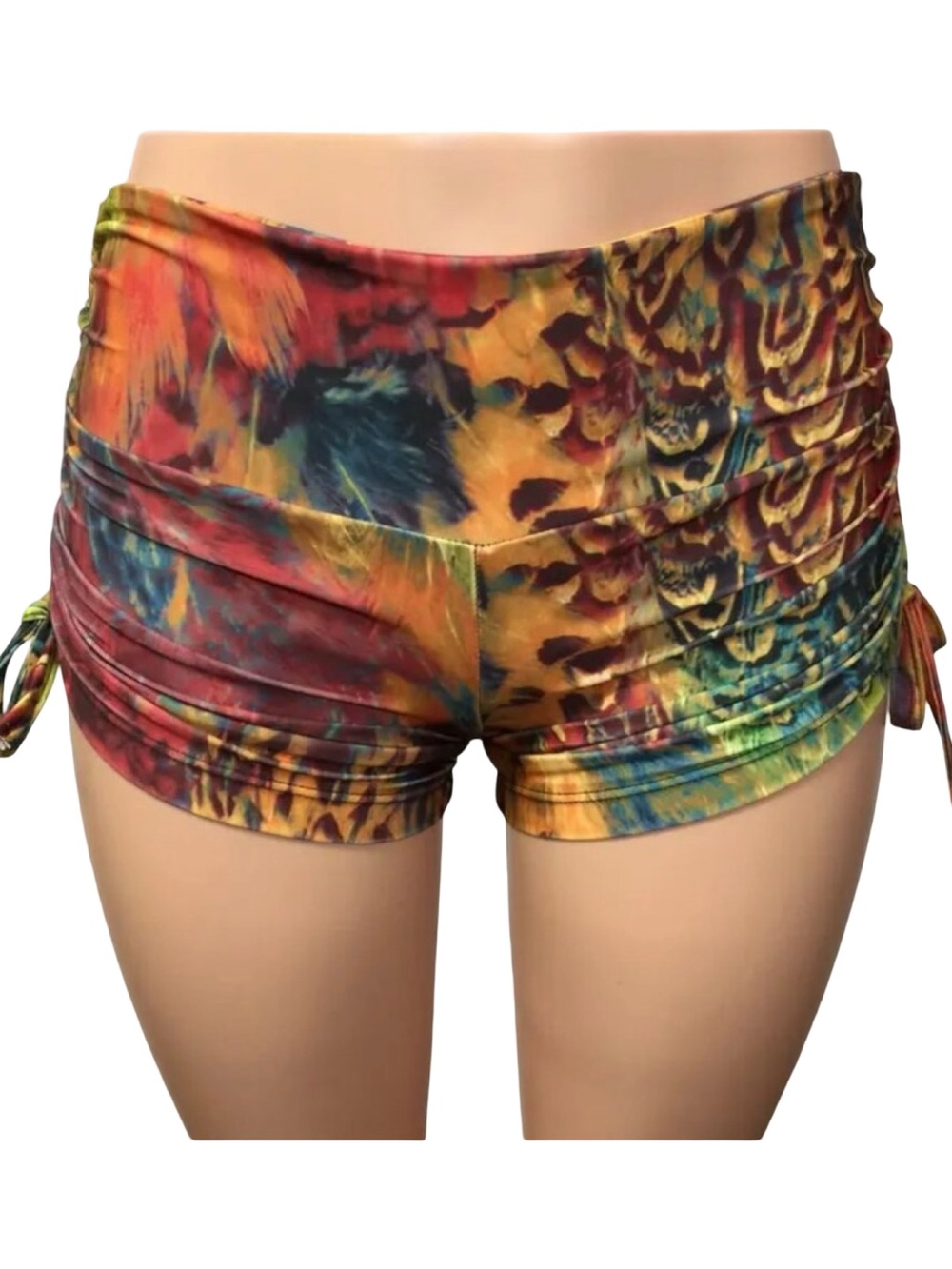 Hot Yoga Sexy Shorts swim Feather Festival Print Made in USA SXYfitness